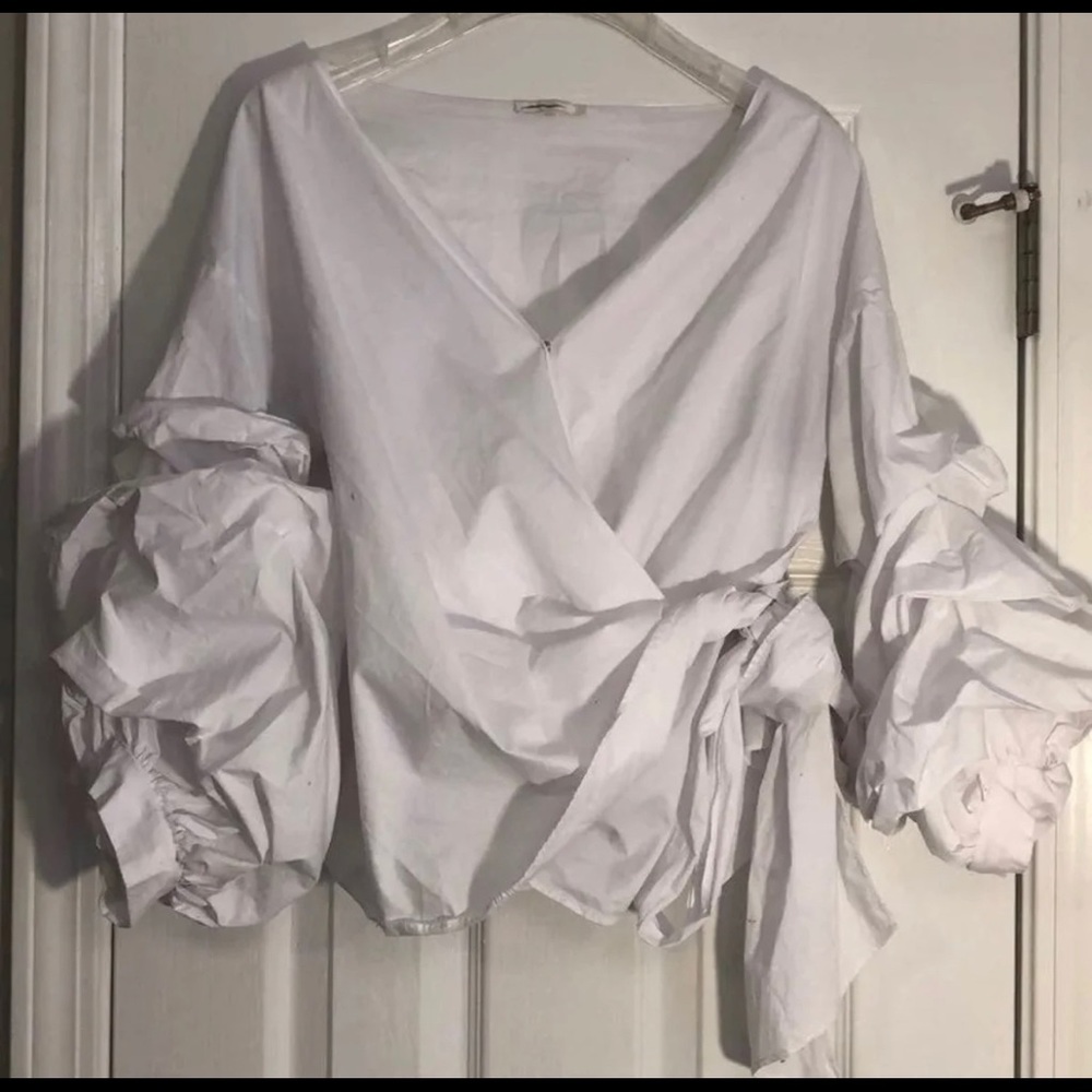Balloon Sleeve Wrap Blouse size XL